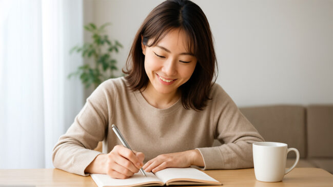 自己肯定感をはぐくむ「4行日記」のすすめ〜1日5分で心が整う、私らしく生きる習慣〜｜HAPPY WOMAN ACADEMY
